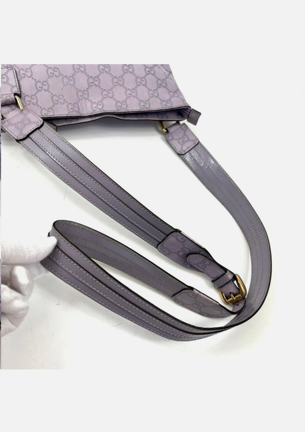 Gucci GG Marmont Leather Shoulder Bag Pastel Purple