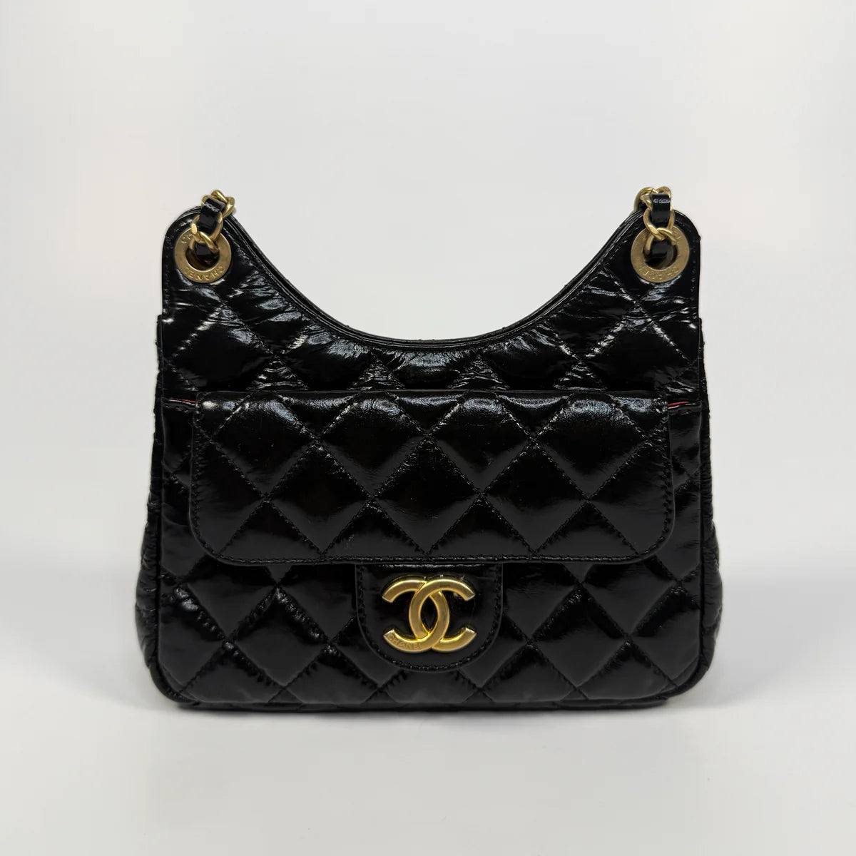CHANEL MINI QUILTED MEDALLION SHOULDER BAG WITH GOLD HARDWARE