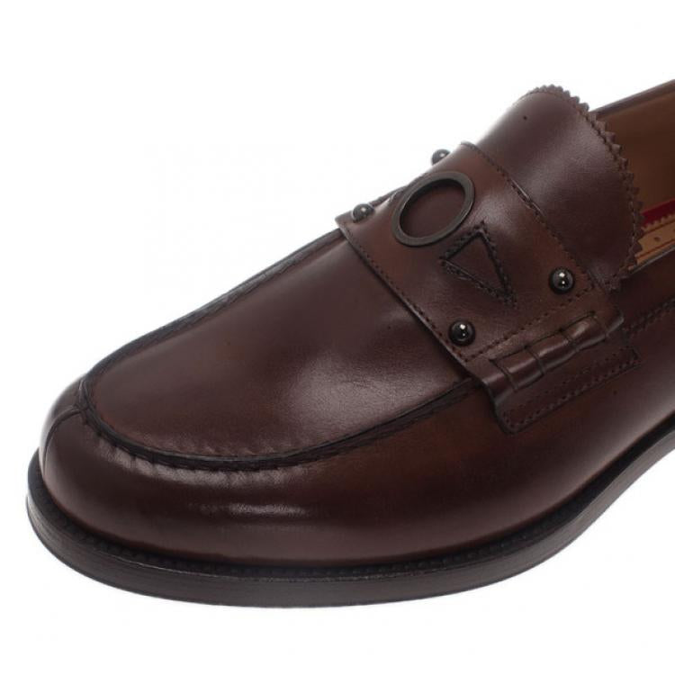 Christian Louboutin Brown Leather De Sailly Loafers Size 41