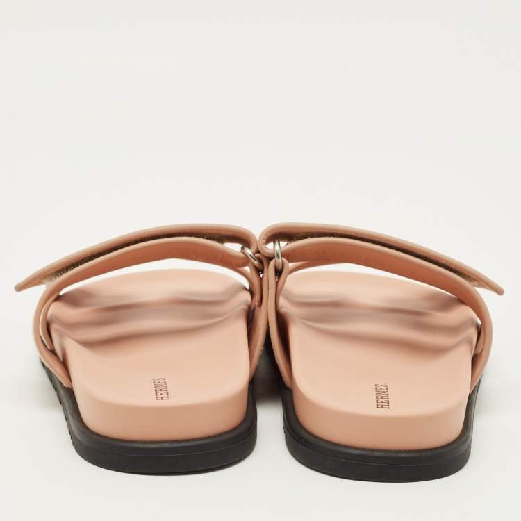 Hermes Chypre Size 36 Beige Suede Flat Sandals