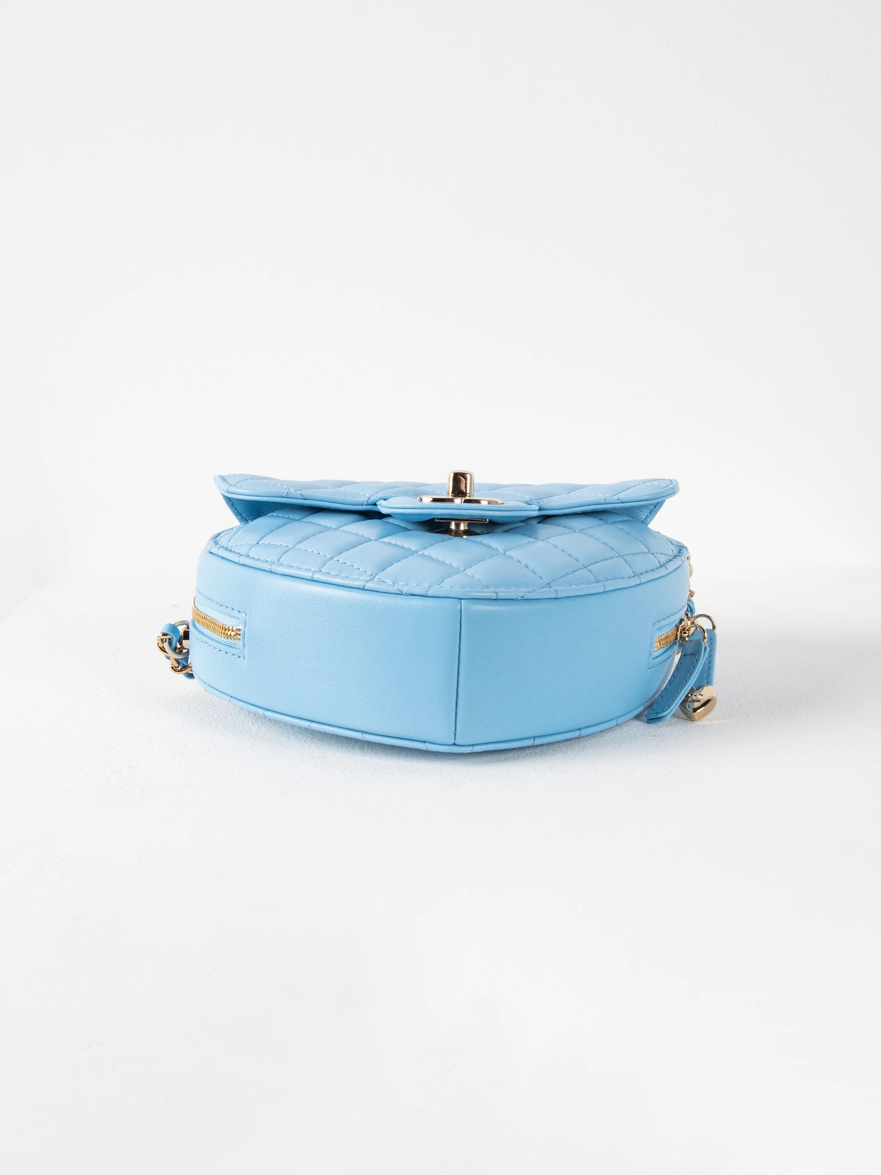 Chanel Light Blue Heart Bag in Large Size