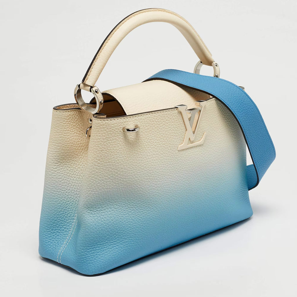 Louis Vuitton Capucines Blue Leather Top Handle Bags