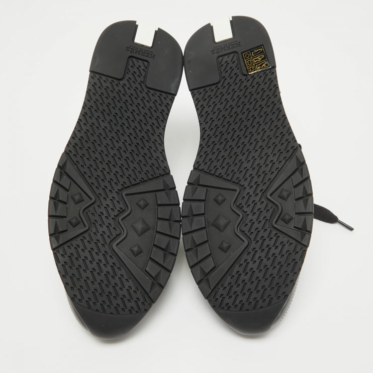 Hermes Black Leather Trail Sneakers Size 38.5