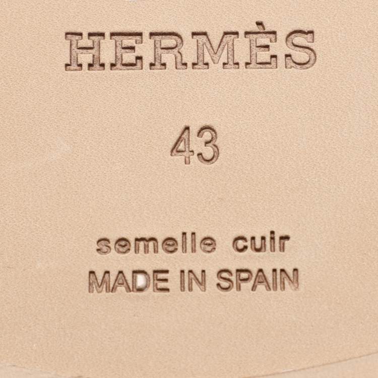 Hermes Brown Suede Antigua Espadrille Flats Size 43