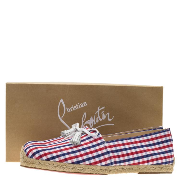 Christian Louboutin Vichy Papiounet Bow Espadrilles Size 44