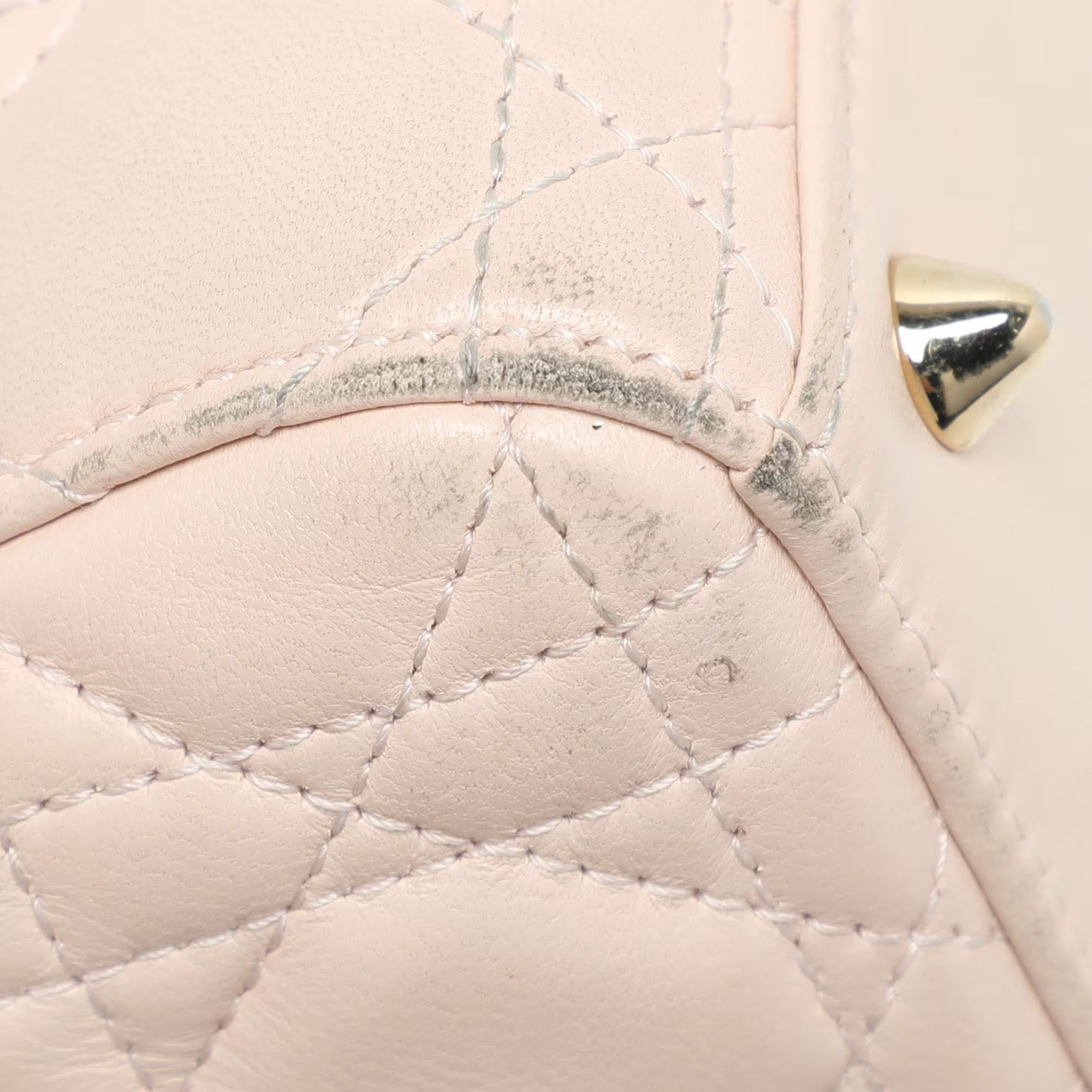 Dior Beige Cannage Leather Small Lady Dior My ABCDior Tote