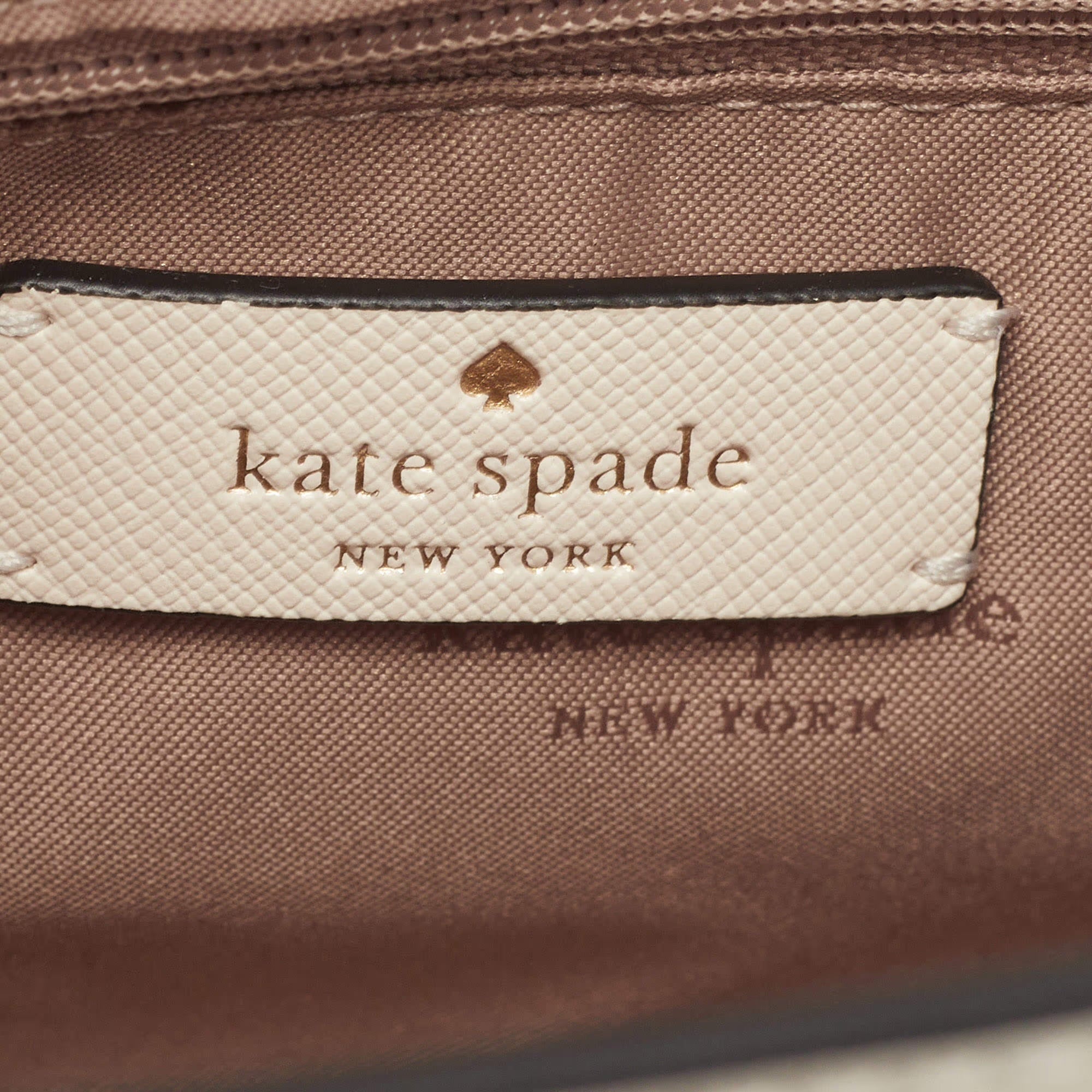 Kate Spade Madison Colorblock Beige/White Leather Shoulder Bag
