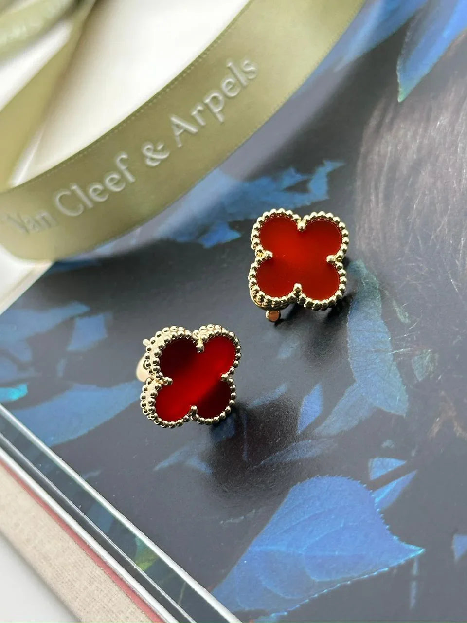 Van Cleef & Arpels Vintage Alhambra Earrings Carnelian