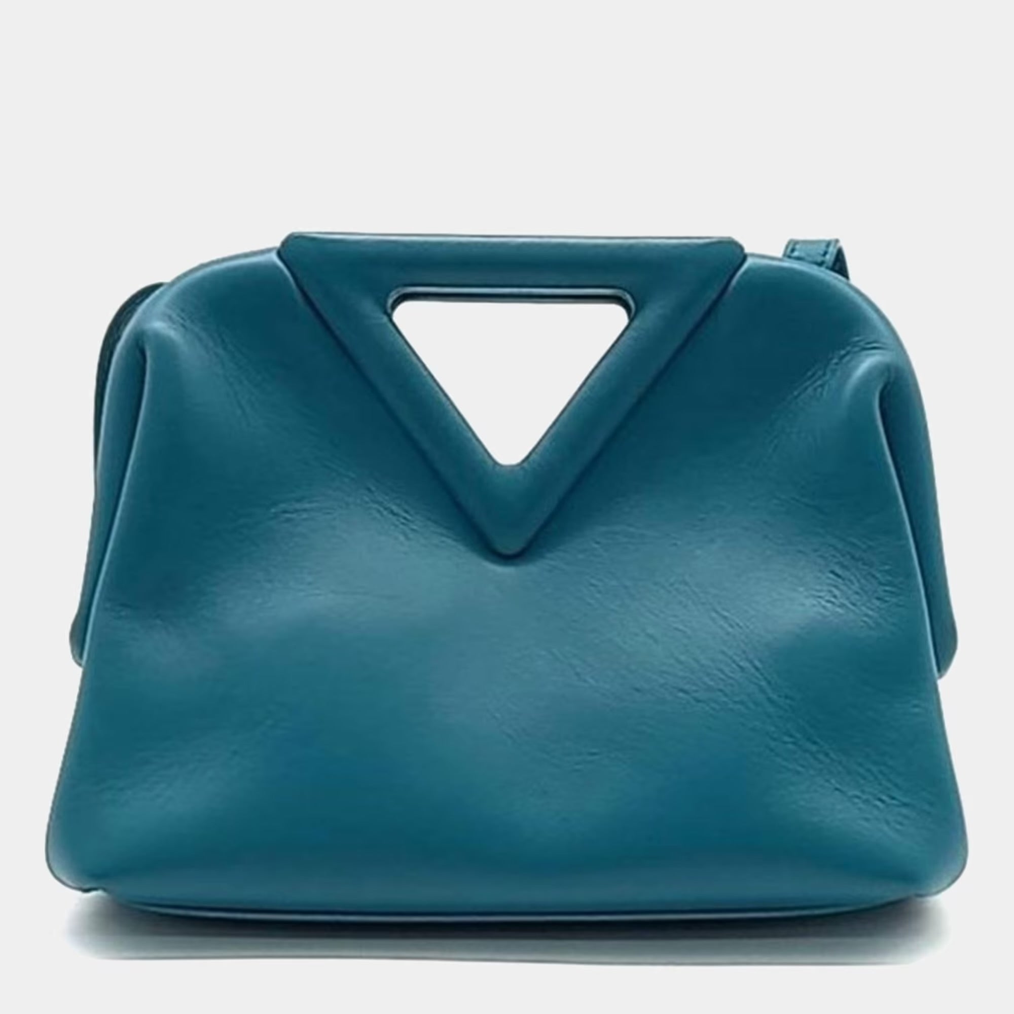 Bottega Veneta Point Blue Leather Bag