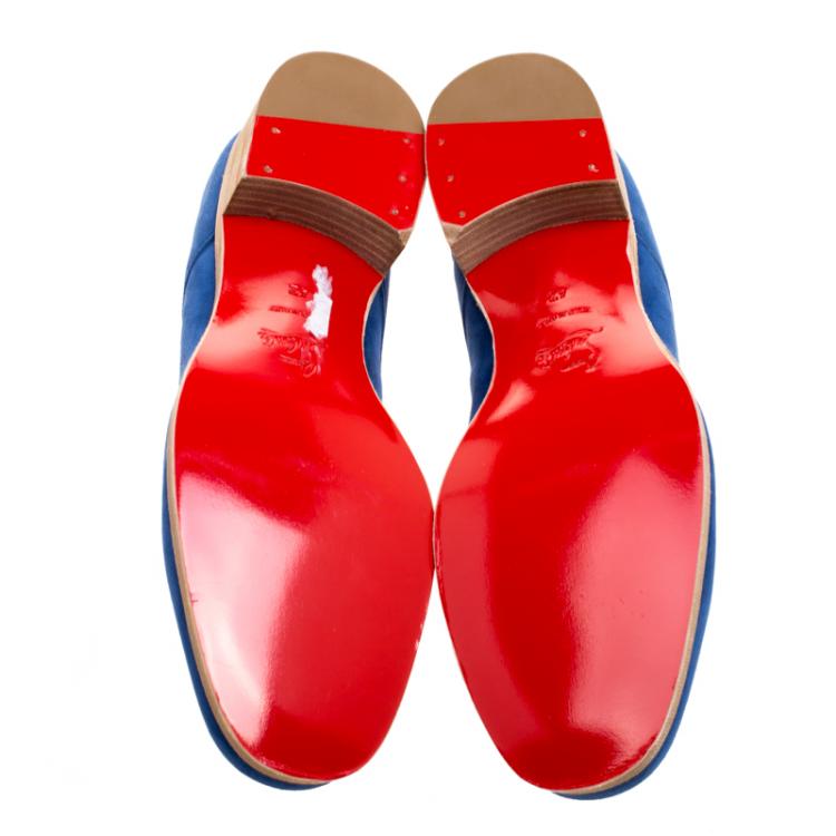 Christian Louboutin Blue Suede Chorale Lace Up Derby Size Size 42