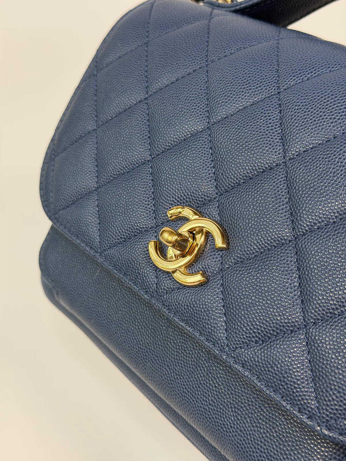 CHANEL MEDIUM BUSINESS AFFINITY BAG IN BLUE CAVIAR WITH GOLD HARDWARE