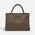 HERMÈS KELLY 32 IN ETOUPE SWIFT LEATHER WITH PALLADIUM HARDWARE