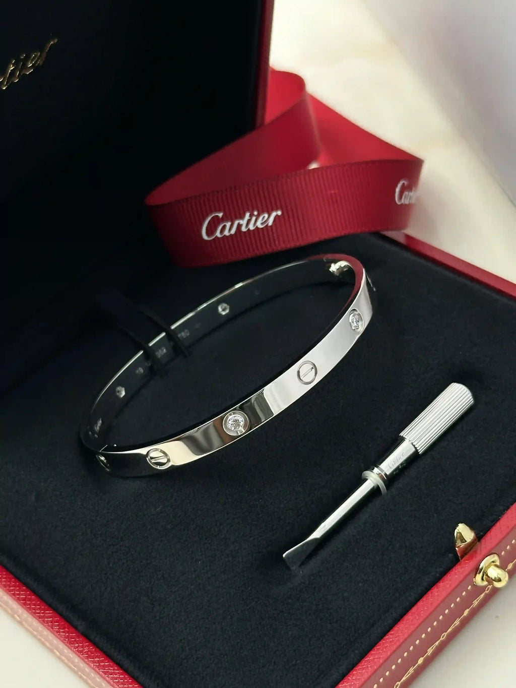 Cartier Love Bracelet 4 Diamonds Size 19