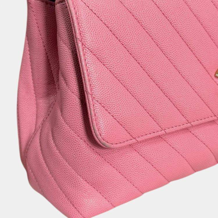 Chanel Coco Handle Pink Caviar Leather Shoulder Bag