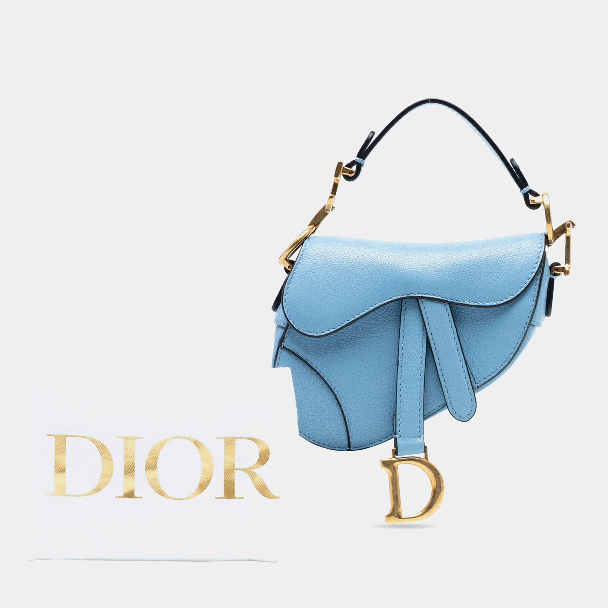 Dior Blue Micro Goatskin Saddle Bag