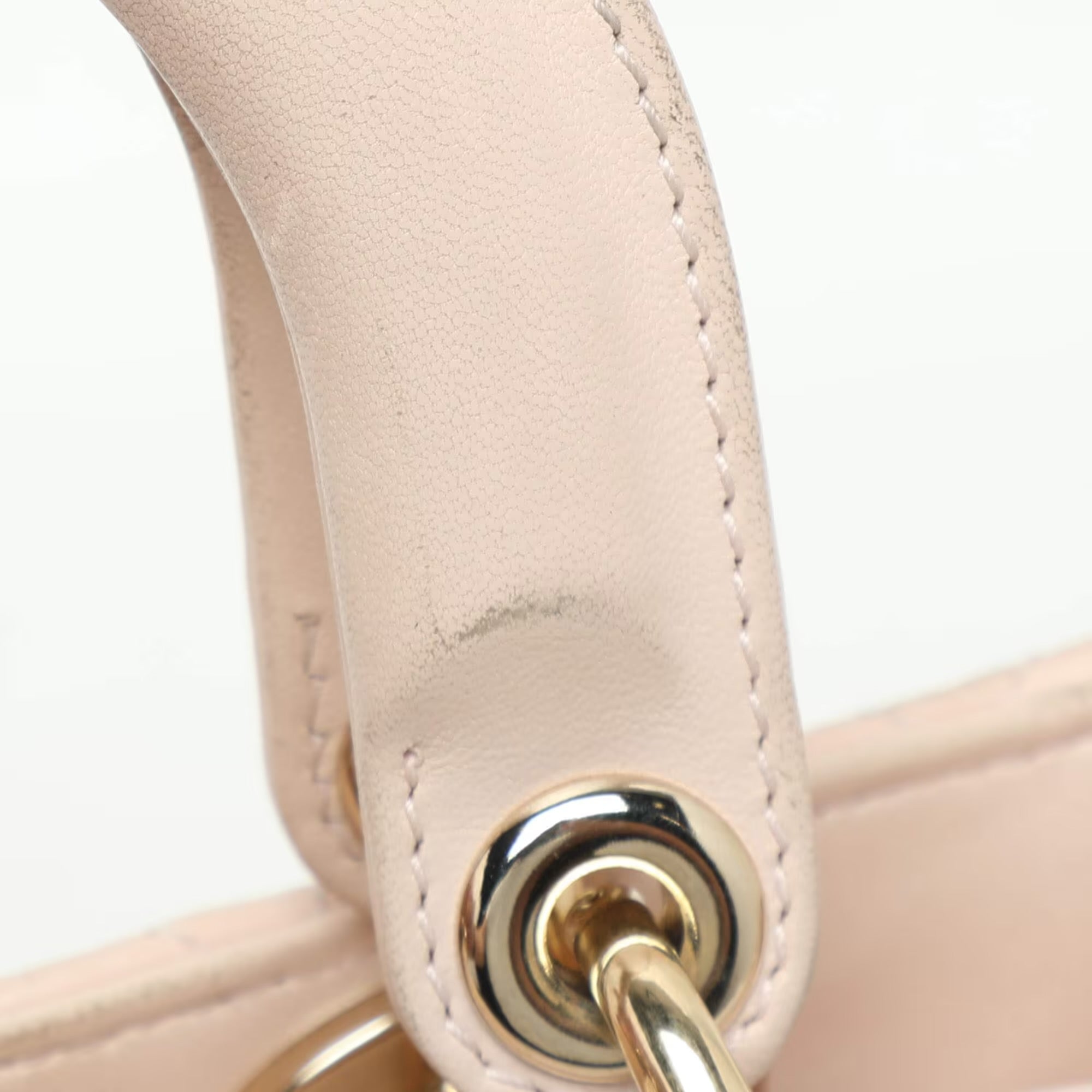 Dior Beige Cannage Leather Small Lady Dior My ABCDior Tote