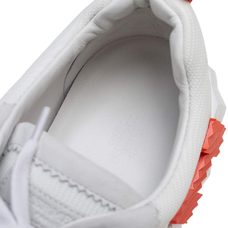 Hermes White Suede and Fabric Bouncing Sneakers Size 46