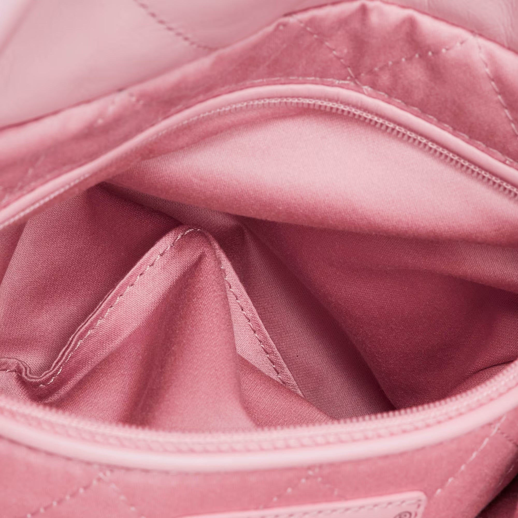 Chanel Light Pink Quilted Shiny Leather Small 22 Bag