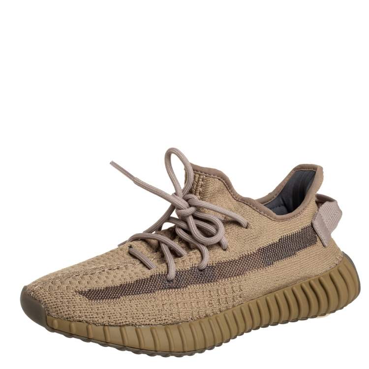 Yeezy x adidas Brown Knit Fabric Boost 350 V2 Earth Sneakers Size 38 2/3