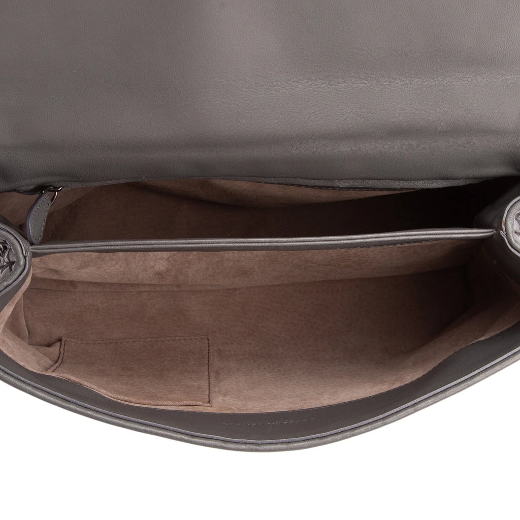 Bottega Veneta Grey Nappa Intrecciato Medium Olimpia Shoulder Bag