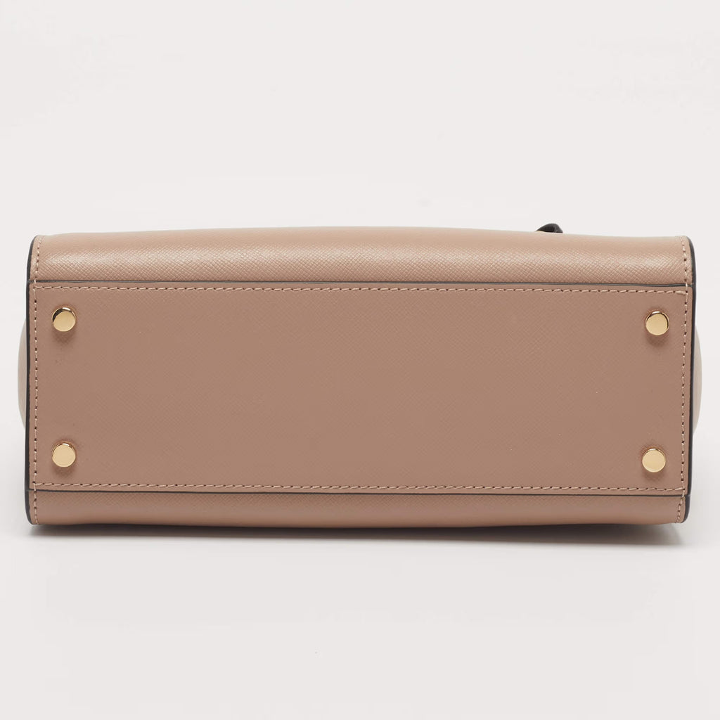 Kate Spade Madison Colorblock Beige/White Leather Shoulder Bag