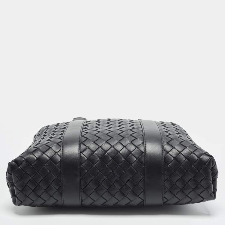 Bottega Veneta Black Intrecciato Leather Slim Briefcase