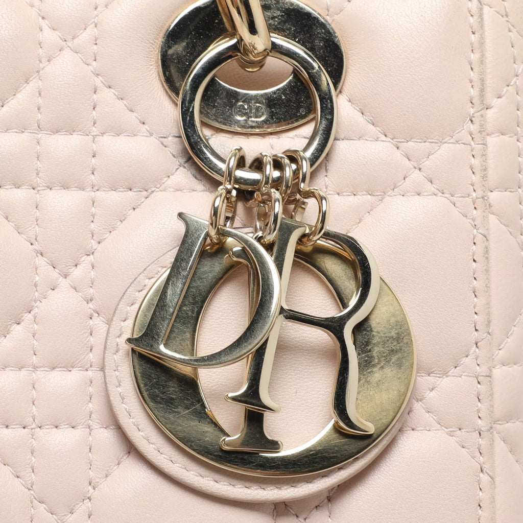 Dior Beige Cannage Leather Small Lady Dior My ABCDior Tote