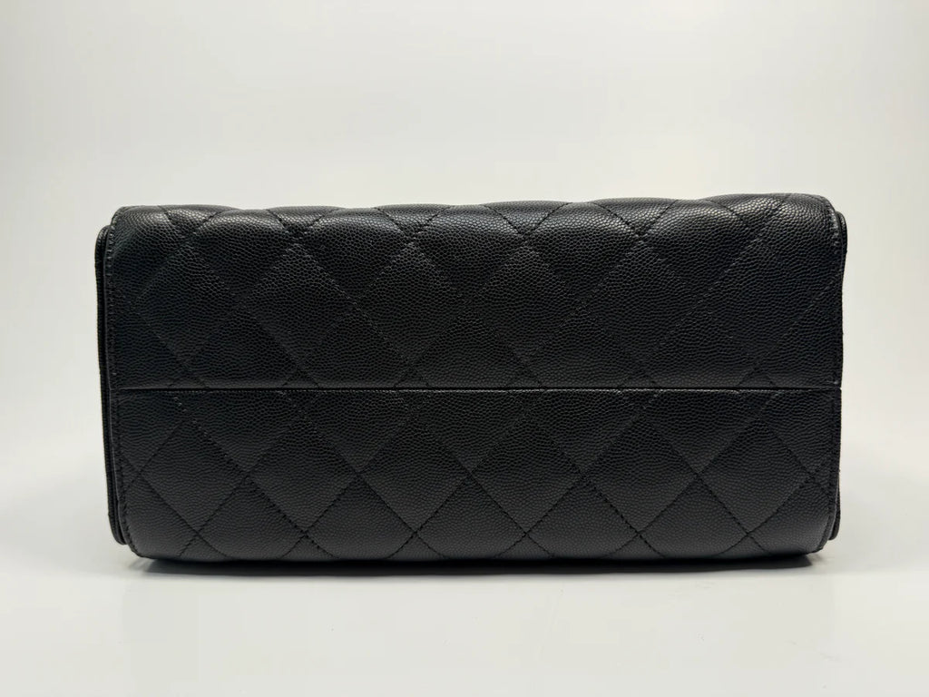 CHANEL 25 SMALL IN BLACK CAVIAR LEATHER WITH GHW