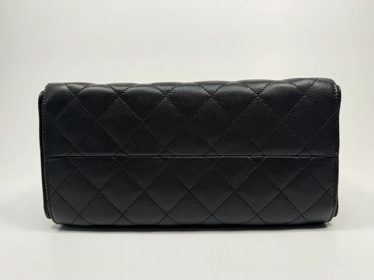 CHANEL 25 SMALL IN BLACK CAVIAR LEATHER WITH GHW