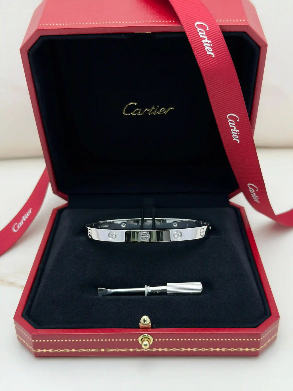 Cartier Love Bracelet 4 Diamonds Size 19