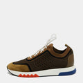 Hermes Olive Green Suede And Leather Addict Low Top Sneakers Size 45