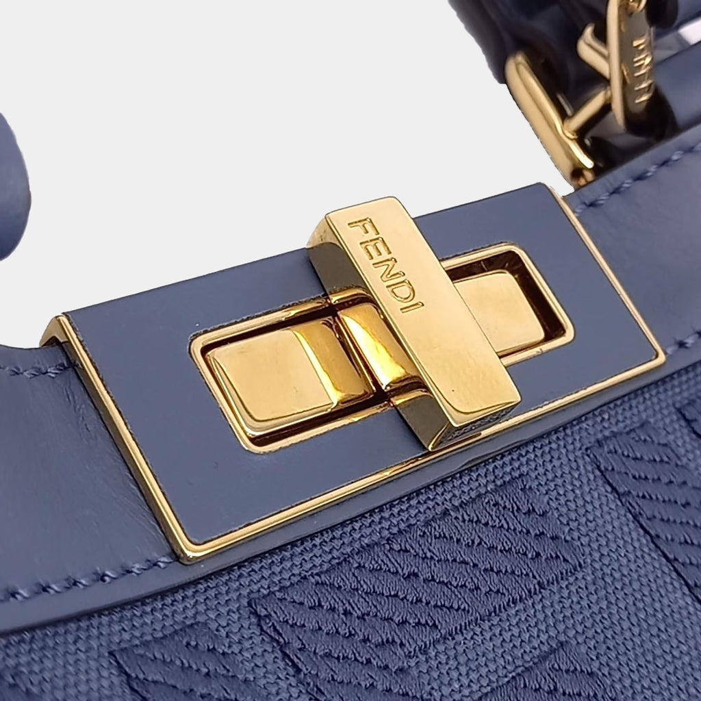 Fendi Leather Blue Peekaboo X Medium