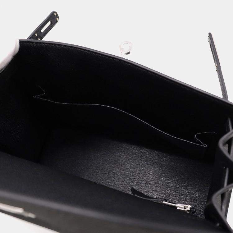 Hermes Kelly Sellier Black Epsom Size 25