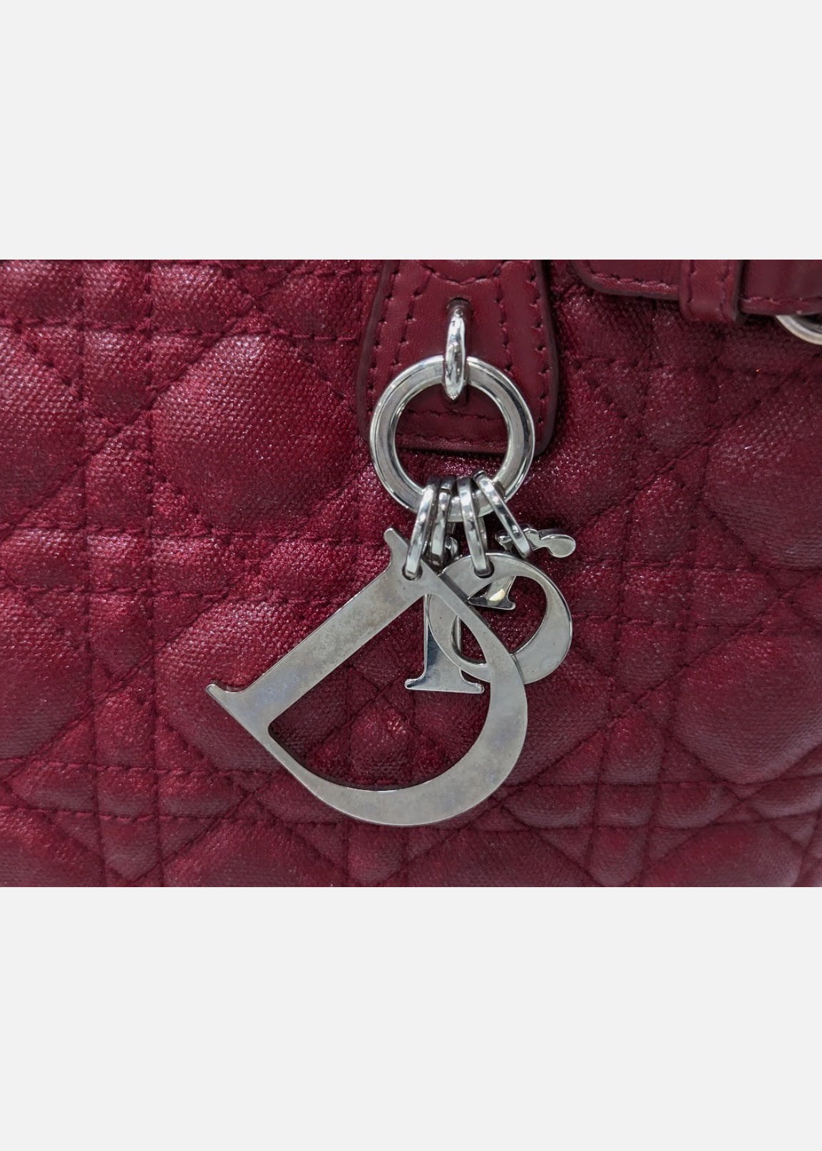 Christian Dior Cannage Panarea Leather Tote Bag Red