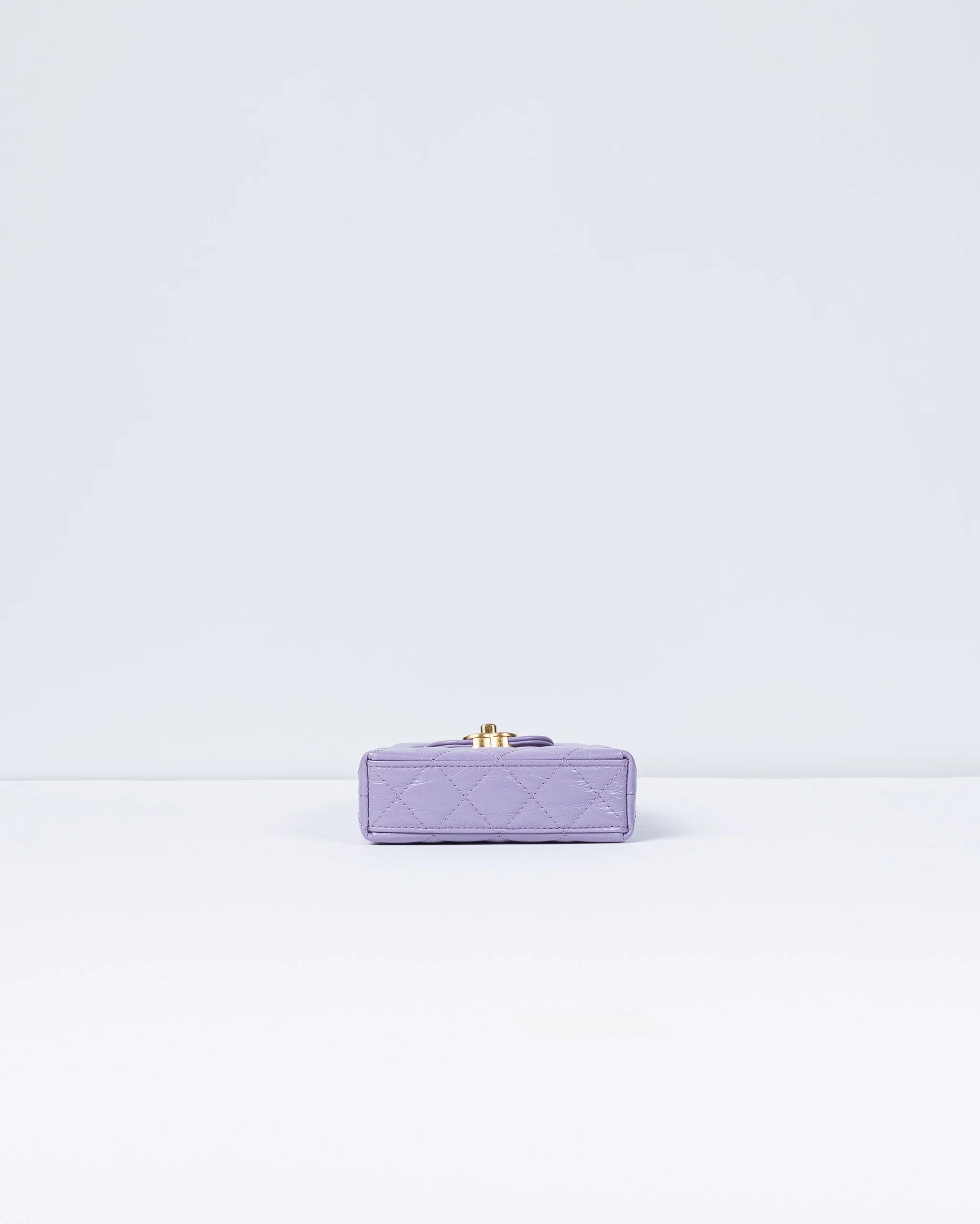 Chanel Kelly Bag Shiny Aged Calfskin & Gold-Tone Metal in Lavender Micro size