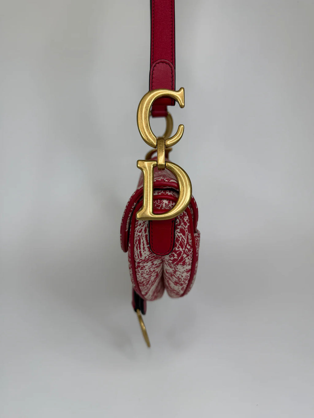 CHRISTIAN DIOR RED RAINFOREST SADDLE BAG