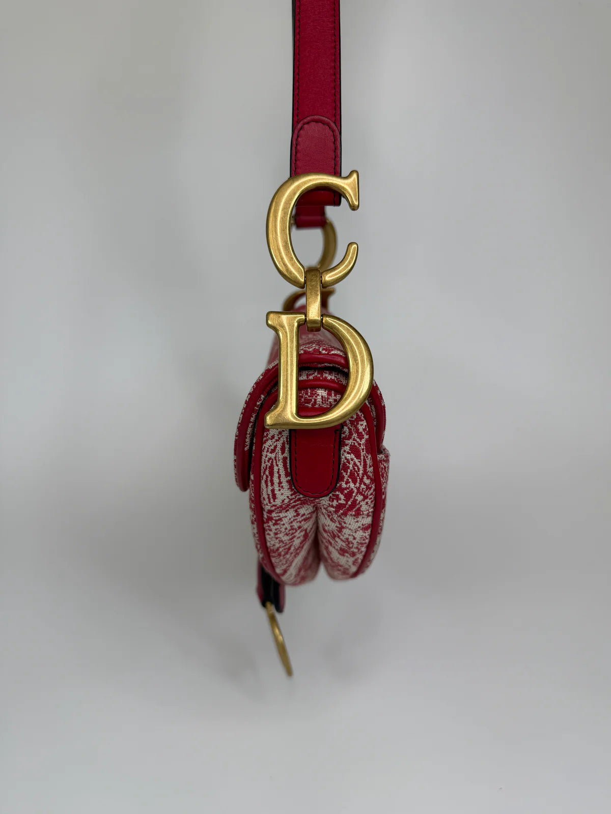 CHRISTIAN DIOR RED RAINFOREST SADDLE BAG