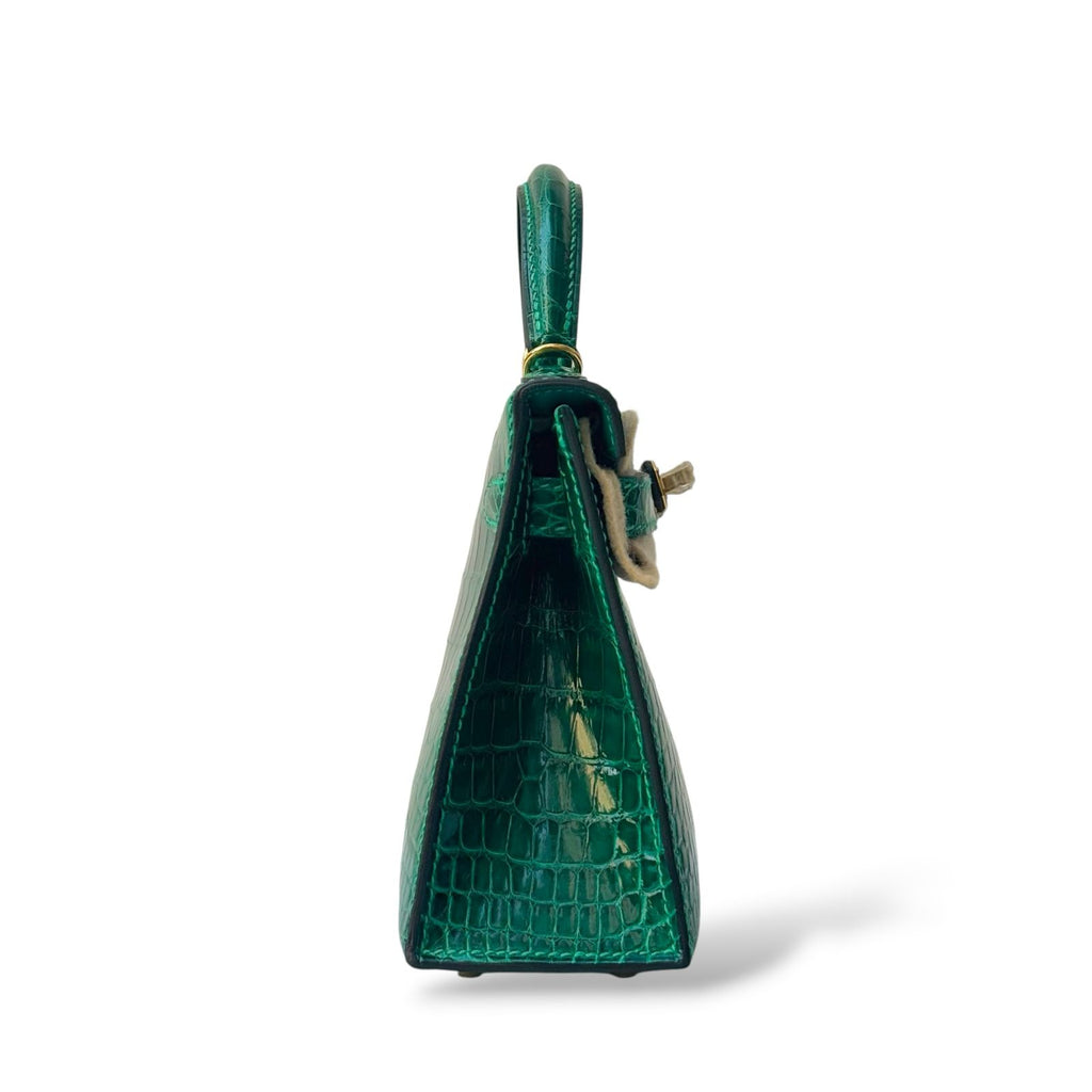 Hermes Kelly Mini Vert Emerald Shiny Alligator GHW
