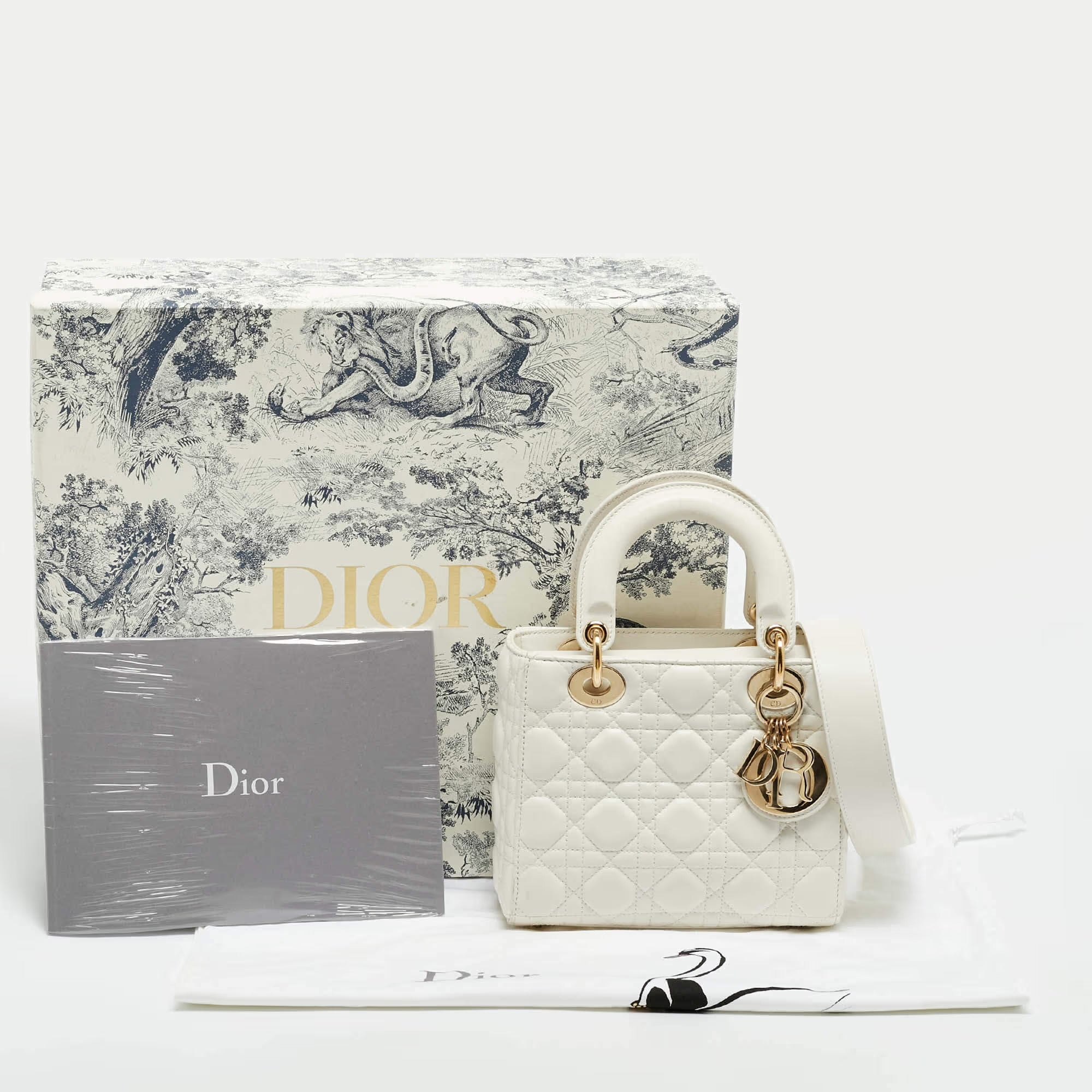 Dior Lady Dior My ABCDior Small White Cannage Leather Tote