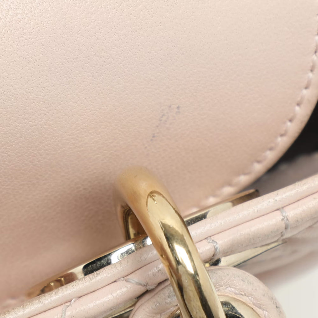 Dior Beige Cannage Leather Small Lady Dior My ABCDior Tote