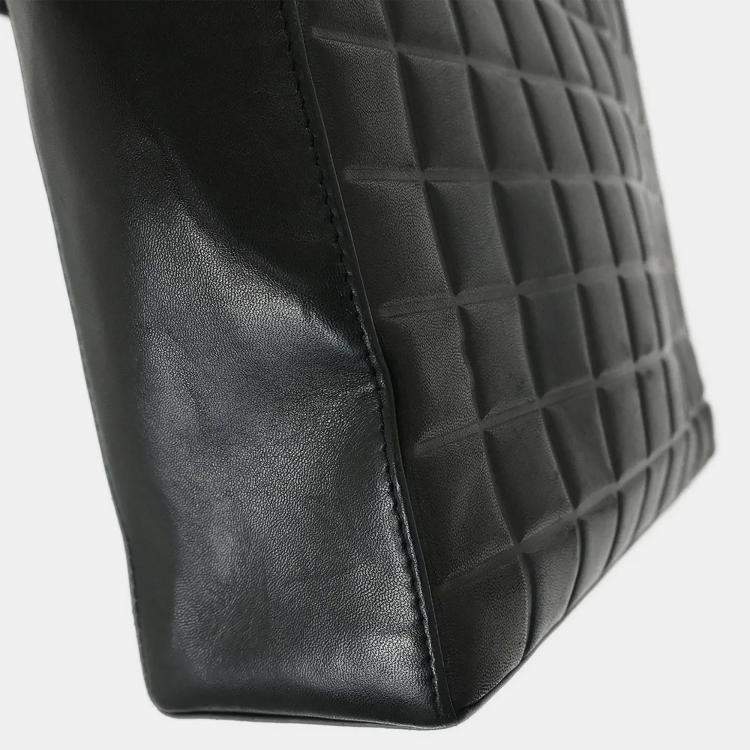 Chanel Black Lambskin Choco Bar Tote Bag