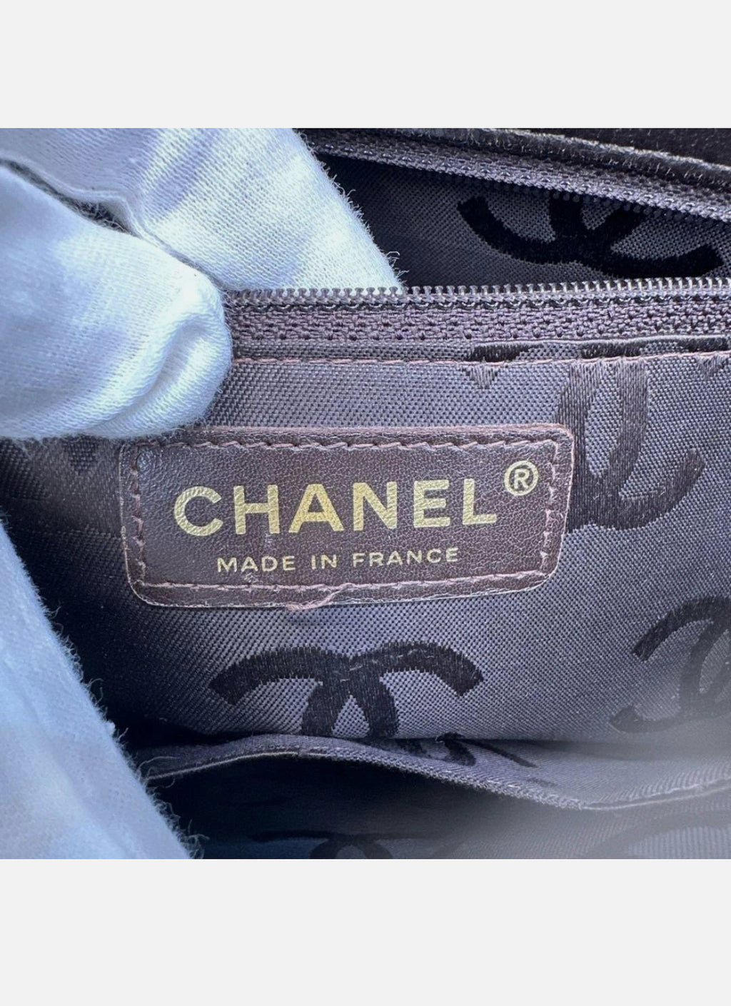 Chanel Wild Stitch Coco Mark Tote Bag Brown Quilted Leather