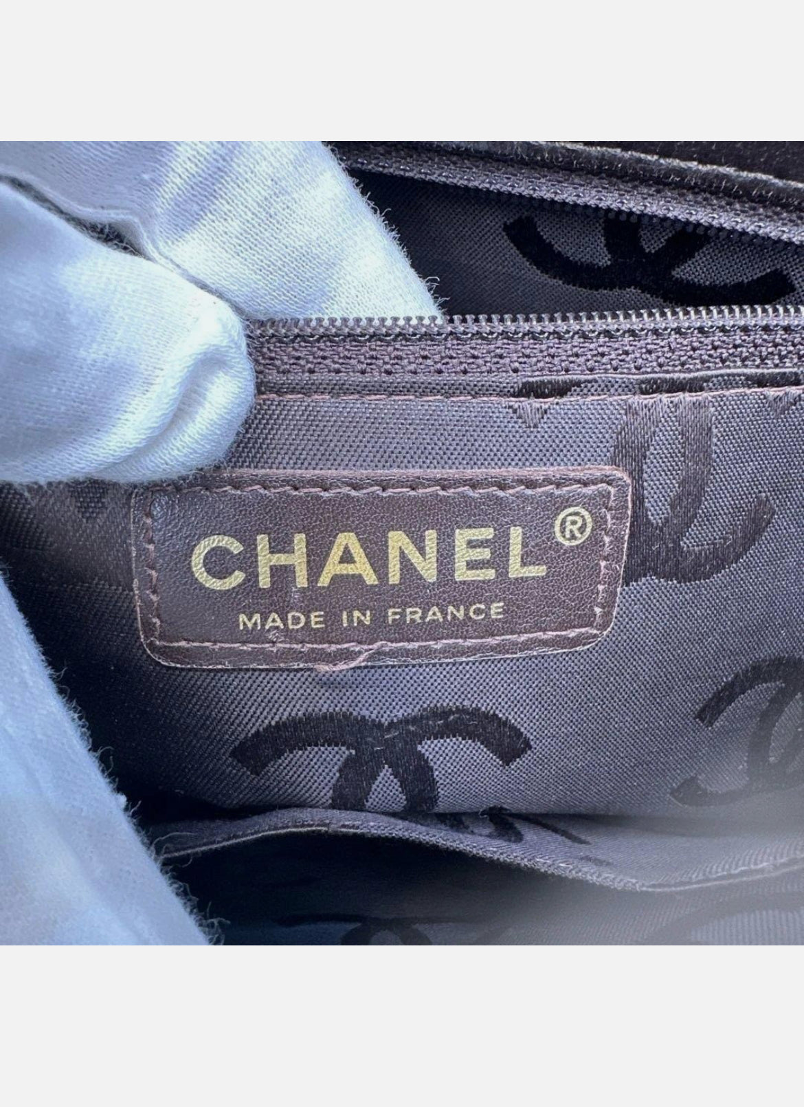 Chanel Wild Stitch Coco Mark Tote Bag Brown Quilted Leather