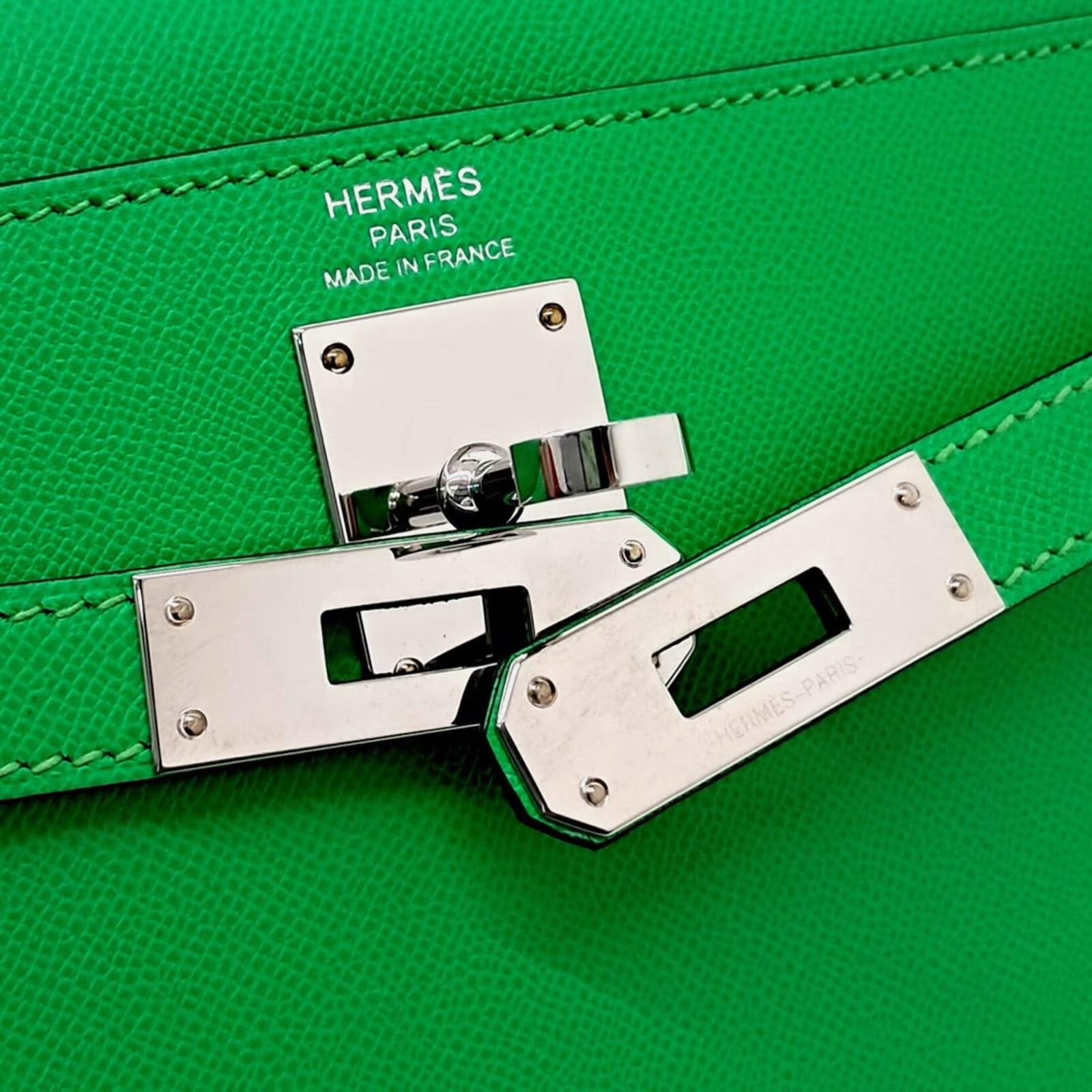 Hermes Leather Vert Cosmics Kelly Elan (B)