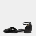 Chanel Black Sequins and Canvas CC Cap Toe Mary Jane Flats Size 39