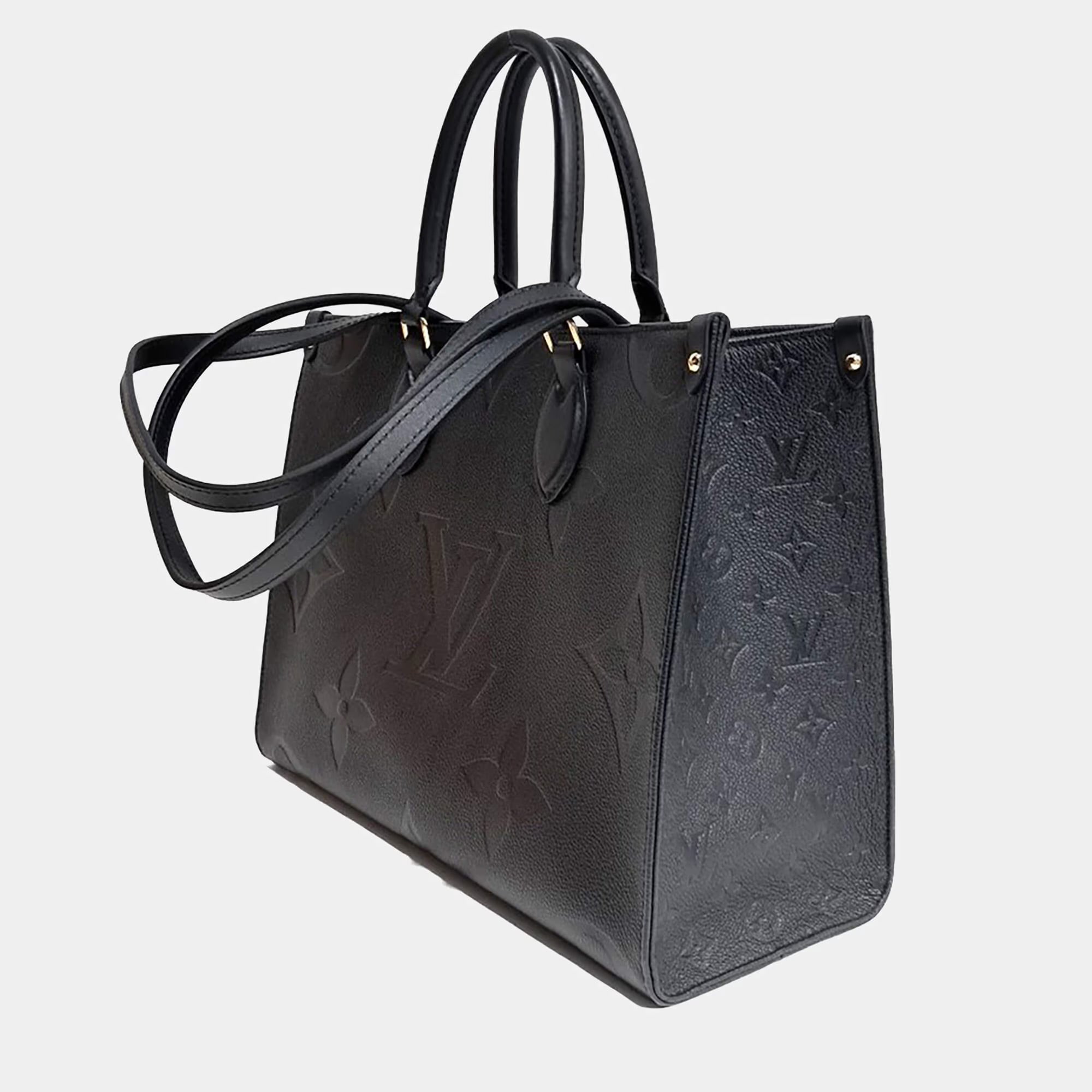 Louis Vuitton Black Leather Empreinte on the Go MM