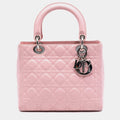 Dior Pink Medium Lambskin Cannage Lady Dior