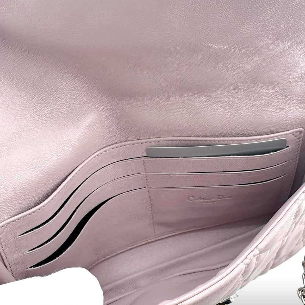 Christian Dior Light Pink Cannage Quilted Leather Miss Dior Promenade Crossbody Clutch Bag