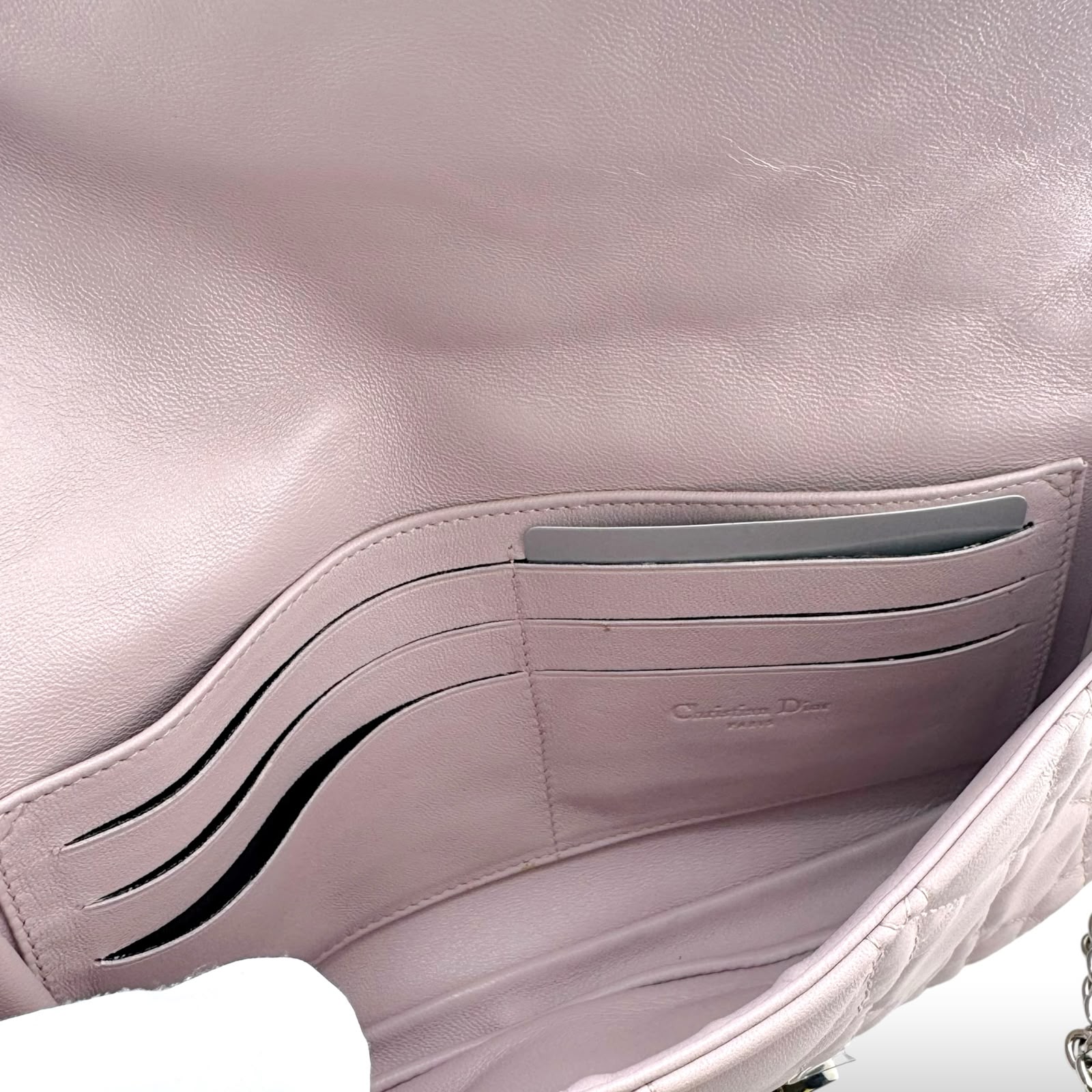 Christian Dior Light Pink Cannage Quilted Leather Miss Dior Promenade Crossbody Clutch Bag