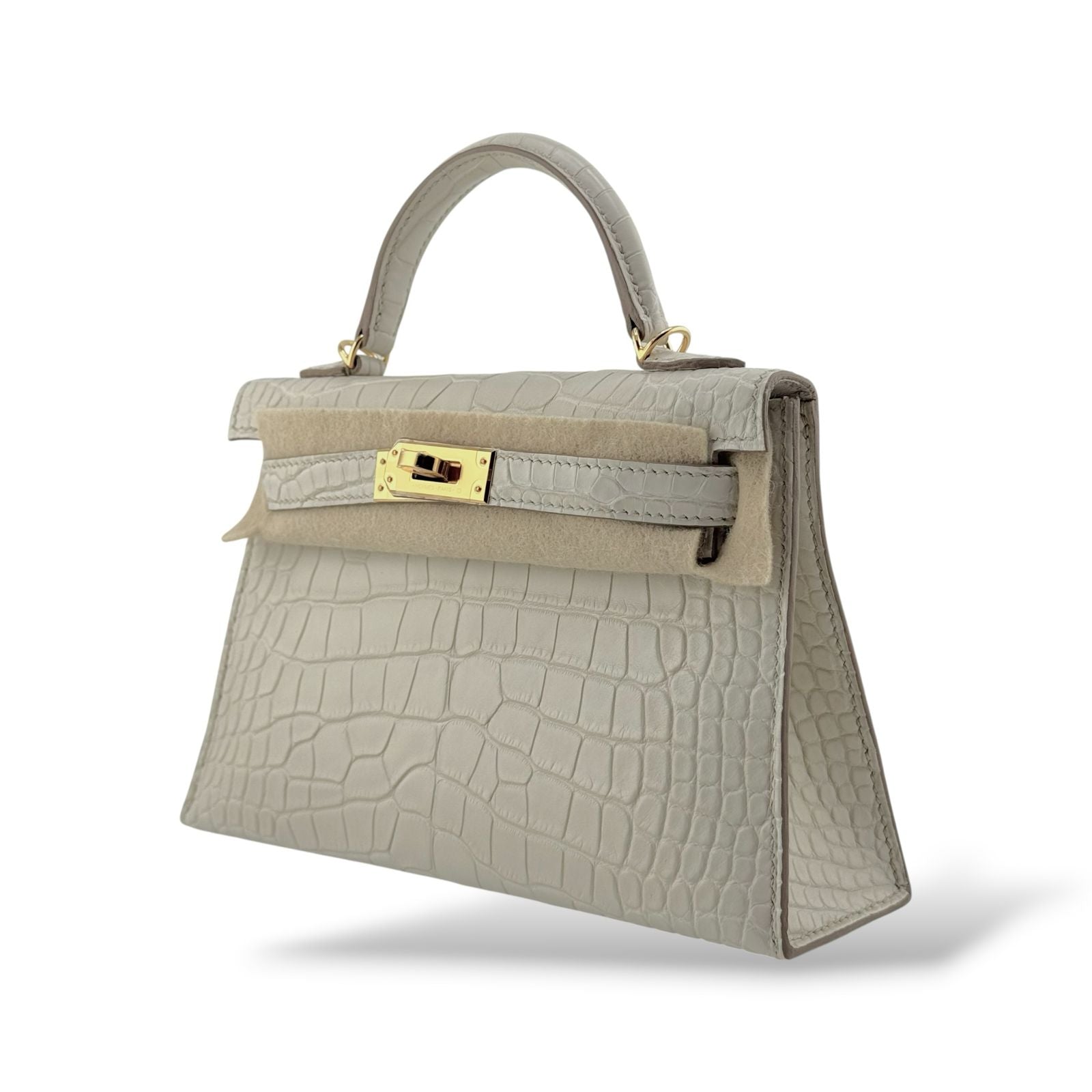 Hermes Kelly Mini Beton Matte Alligator GHW